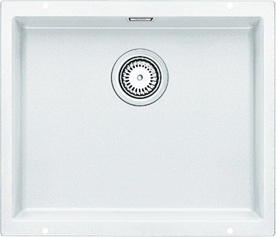 Кухонная мойка без крыла, с клапаном-автоматом, гранит, белый Blanco Subline 500-U 513408