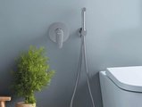 Смеситель с гигиеническим душем Aquatek Бетта, встроенный, чёрный матовый AQ1119MB