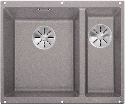 Кухонная мойка Blanco Subline 340/160-U, без крыла, основная чаша слева, отводная арматура, гранит, алюметаллик 523550