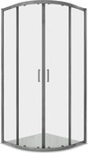 Душевой уголок Aquatek 900x900 четверть круга, двери раздвижные, прозрачное стекло 6мм, профиль оружейная сталь AQ.RO.090.1GM