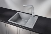 Кухонная мойка Granula 6002, 600x500, накладная, с крылом, кварц, Алюминиум 6002, АЛЮМИНИУМ