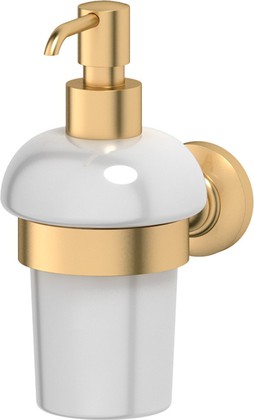 Дозатор для жидкого мыла 3SC Stilmar настенный, фарфор, матовое золото STI 305
