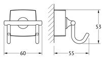 Вешалка для полотенец FBS Esperado, с 2-мя крючками, хром ESP 002