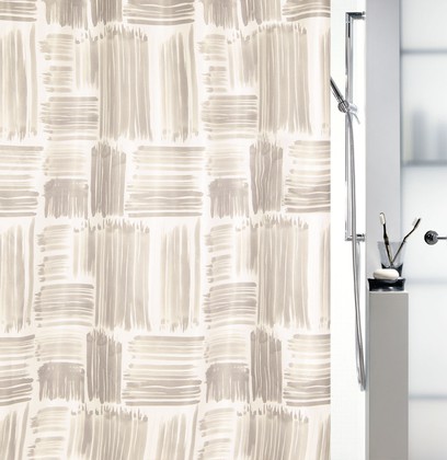 Штора для ванной комнаты 180x200см текстильная, бежевая Spirella GRAFFIO 1017912