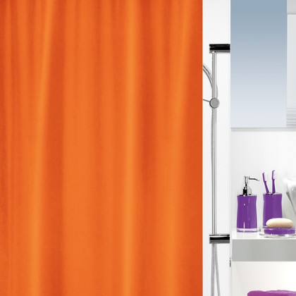 Штора для ванной Spirella Atlas 180x200, текстильная, оранжевая 4005714