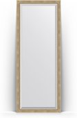 Зеркало Evoform Exclusive Floor 780x1980 пристенное напольное, с фацетом, в багетной раме 70мм, состаренное серебро с плетением BY 6102
