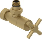 Вентиль Сунержа угловой Крест G1/2"НРxG3/4"НГ, матовое золото 032-1408-1234