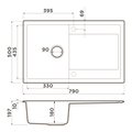 Кухонная мойка Omoikiri Hokori 79-PL с крылом, tetogranit, платина 4997182