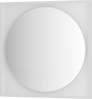 Зеркало Defesto Eclipse с LED-подсветкой 18W, 80x80, сенсорный выключатель, тёплый белый свет, белая рама DF 2238S