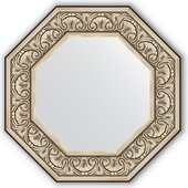 Зеркало Evoform Octagon 604x604 в багетной раме 106мм, барокко серебро BY 3847