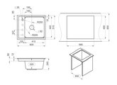 Кухонная мойка Granula Kitchen Space KS-6004, 600x510, накладная, кварц, Шварц (чёрный металлик) 6004, ШВАРЦ