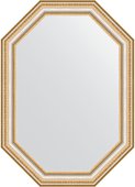 Зеркало Evoform Polygon 510x710 в багетной раме 60мм, золотые бусы на серебре BY 7049