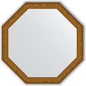 Зеркало Evoform Octagon 704x704 в багетной раме 57мм, виньетка состаренное золото BY 3690