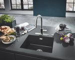 Кухонная мойка Grohe K700 композитная, с 2 чашами, 900x500мм, чёрный гранит 31658AP0