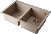 Кухонная мойка Omoikiri Bosen 80-2 SA, две чаши, бежевый 4993838