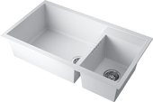 Кухонная мойка Omoikiri Tedori 86-2-LB-WH, две чаши, Tetogranit, белый 4993935