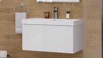 Тумба с раковиной Velvex Edge 800-0-1 (9696) навесная, белый глянец tp.EDG.9696.80.1Y белый глянец + 9696-80