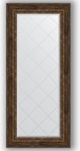 Зеркало Evoform Exclusive-G 720x1620 с гравировкой, в багетной раме 120мм, состаренное дерево с орнаментом BY 4172