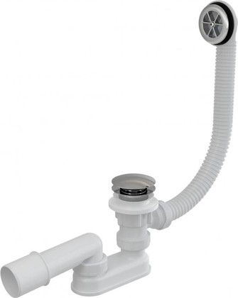Сифон для ванны Alcaplast 570, Click-Clack, пластиковая решетка перелива, пробка пластик A505CRM