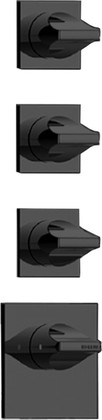Термостат Bossini Apice, с отдельными панелями, на 3 потребителя, внешняя часть, чёрный матовый Z035205.073