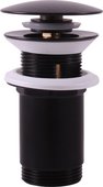 Донный клапан для умывальника RAV Slezak Click-Claсk, круглая крышка, чёрный MD0484CMAT