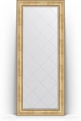Зеркало Evoform Exclusive-G Floor 870x2070 пристенное напольное, с гравировкой, в багетной раме 120мм, состаренное серебро с орнаментом BY 6338