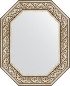 Зеркало Evoform Polygon 650x800 в багетной раме 106мм, барокко серебро BY 7246