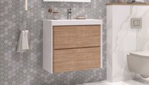 Тумба под раковину Velvex Gesso 700-0-2 (9696) навесная, белый матовый/, дуб сонома tp.GES.9696.70.2Y белый матовый/дуб сонома