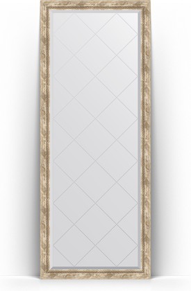 Зеркало Evoform Exclusive-G Floor 780x1980 пристенное напольное, с гравировкой, в багетной раме 70мм, прованс с плетением BY 6304