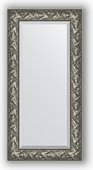 Зеркало Evoform Exclusive 590x1190 с фацетом, в багетной раме 99мм, византия серебро BY 3494