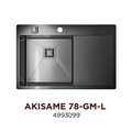 Кухонная мойка Omoikiri Akisame 78-GM-L, чаша слева, вороненая сталь 4993099