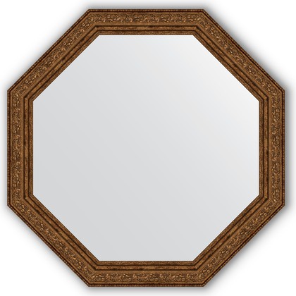 Зеркало Evoform Octagon 604x604 в багетной раме 57мм, виньетка состаренная бронза BY 3695