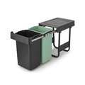Встраиваемые мусорные вёдра Brabantia Sort&Go 2x15л, светло-зеленый, темно-серый 232503