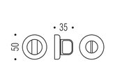 Дверная завёртка Colombo, d50, фиксатор WC, накладка-стопор, золото матовое CD69 BZGG oromat