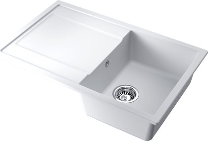 Кухонная мойка Omoikiri Hokori 79-WH с крылом, tetogranit, белый 4997179