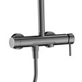 Душевая система со смесителем AQUAme d250, излив, высота 1100-1500, лейка 3jet, gun metal AQM8011GM