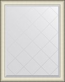 Зеркало Evoform Exclusive-G 94x119, с гравировкой, в багетной раме, белая кожа с хромом 78мм BY 4573