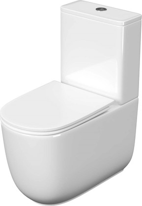 Унитаз напольный Aquatek Optima Plus 620x355x790, комплект (безободковая чаша, бачок, сиденье микролифт), белый AQ4452-00