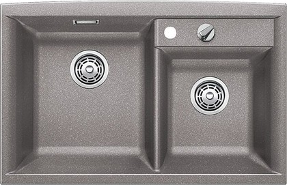 Кухонная мойка основная чаша слева, без крыла, с клапаном-автоматом, гранит, алюметаллик Blanco Axia II 8 516883