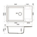 Кухонная мойка Omoikiri Sakaime 78-LB-GR оборачиваемая, Tetogranit, leningrad grey 4993555