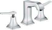 Смеситель для раковины Hansgrohe Metropol Classic 110 на 3 отверстия, с рычаговыми рукоятками, со сливным гарнитуром, хром 31330000