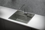 Кухонная мойка Granula Kitchen Space KS-6051, 600x510, накладная, нержавеющая сталь, Сталь матовая 6051, СТАЛЬ МАТОВАЯ
