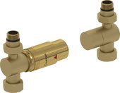 Автоматический терморегулятор Сунержа прямой G1/2"НРxG3/4"НГ, набор, матовое золото - глянцевое золото 032-1420-6207