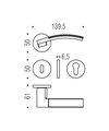 Ручка дверная Colombo Trama 1, d50, с накладкой классик, хром матовый, хром LC71R cromat-cromo