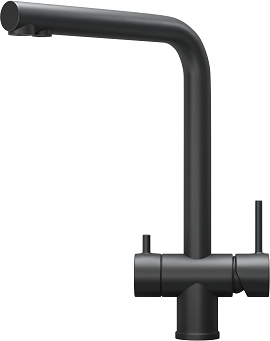 Смеситель кухонный Granula Kitchen Space KS-7011, с подключением к фильтру для питьевой воды, Чёрный матовый 7011, ЧЕРНЫЙ МАТОВЫЙ