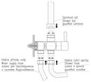 Переключатель для душевой штанги RAV Slezak, головной душ/лейка/смеситель, хром MD0708