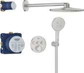 Душевая система Grohe Grohtherm SmartControl с Rainshower SmartActive 310, верхний и ручной душ, термостат, суперсталь 34863DC0
