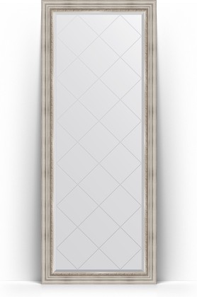 Зеркало Evoform Exclusive-G Floor 810x2010 пристенное напольное, с гравировкой, в багетной раме 88мм, римское серебро BY 6318