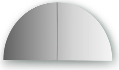 Зеркальная плитка Evoform Reflective со шлифованной кромкой, комплект 2шт, четверть круга 20х20см, серебро BY 1416