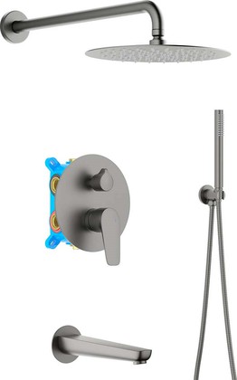 Комплект для ванны Aquatek Бетта Set 4в1, оружейная сталь AQ1173BGM